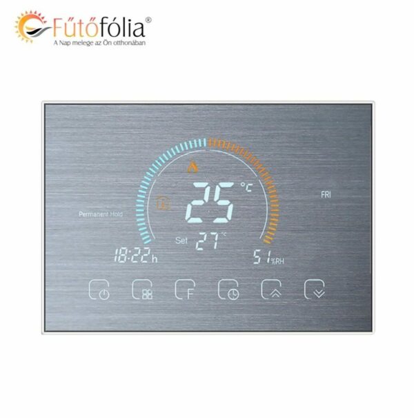 Luxus WIFI termosztát ezüst színben B8000